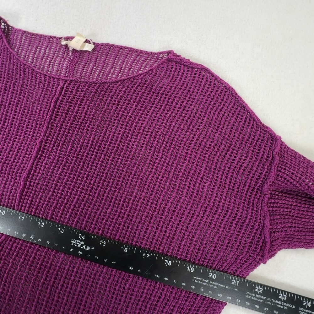 Eileen Fisher Open Knit Pullover Sweater Purple Long Sleeve Women's Size Small - Picture 6 of 8